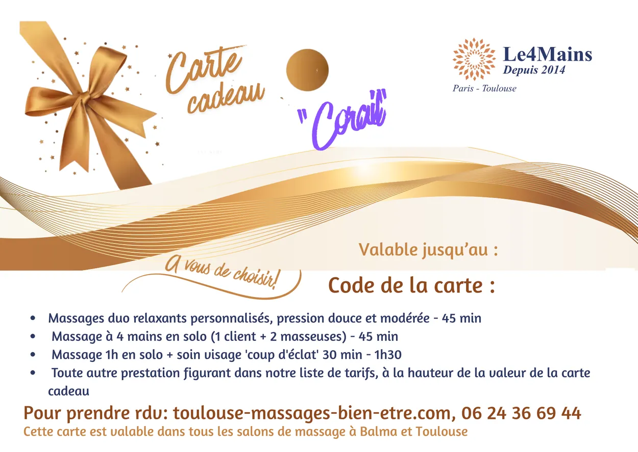 Carte cadeau « Corail » du salon Le 4 Mains — 125 €