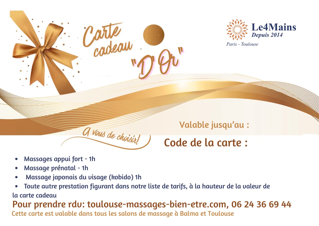 Carte cadeau « Or » du salon Le 4 Mains — 80 €