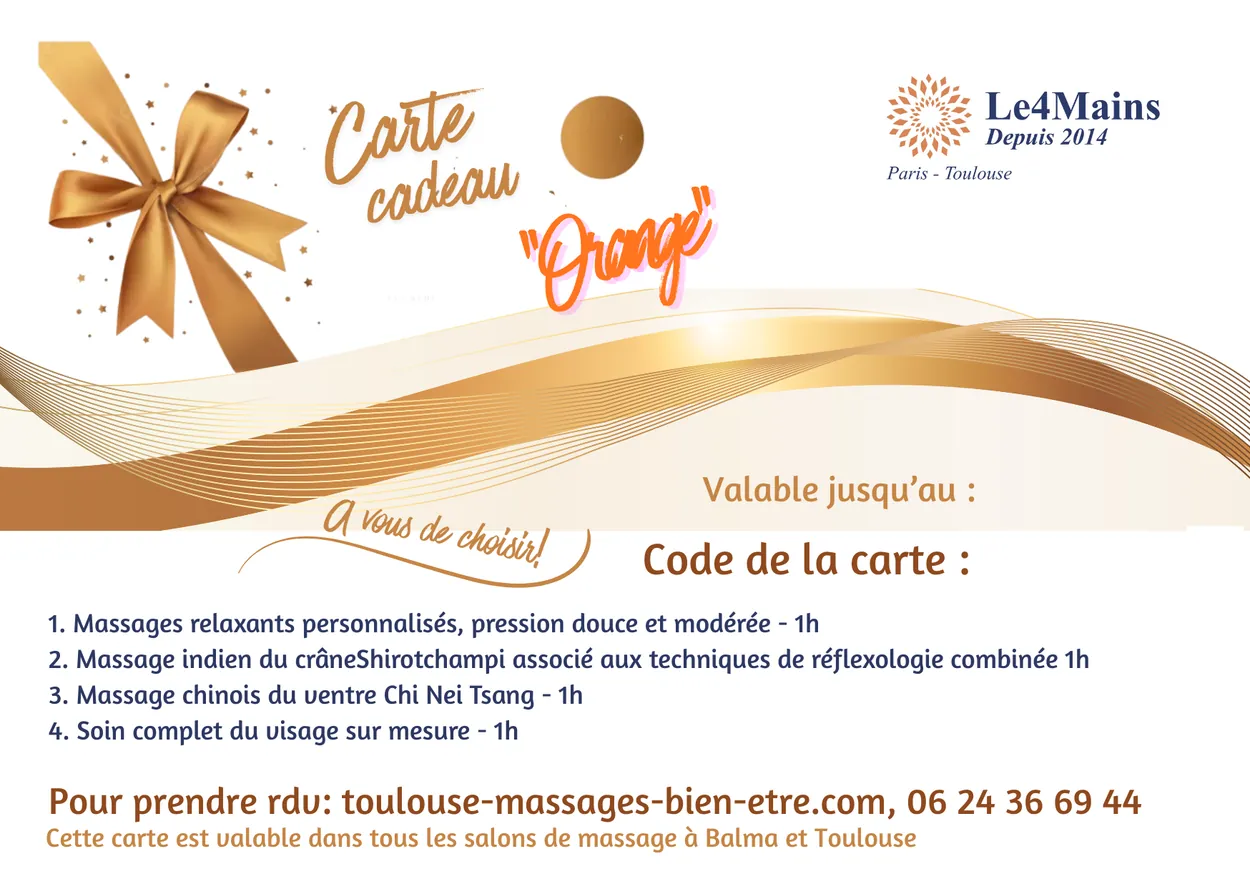 Carte cadeau « Orange » du salon Le 4 Mains — 75 €