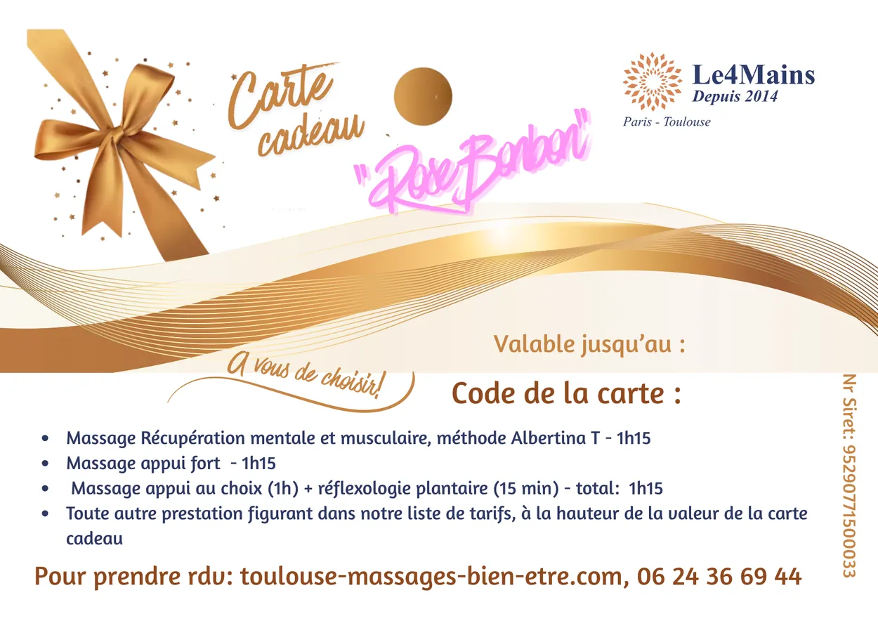 Carte cadeau « Rose bonbon » du salon Le 4 Mains — 92 €